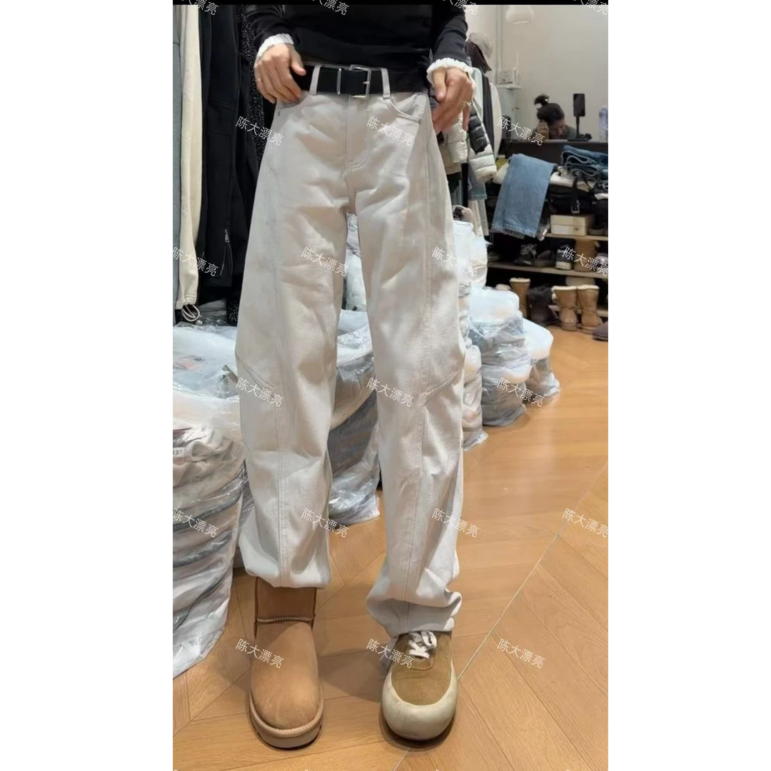 【陈大漂亮窄版小弯刀牛仔裤】女冬季新款