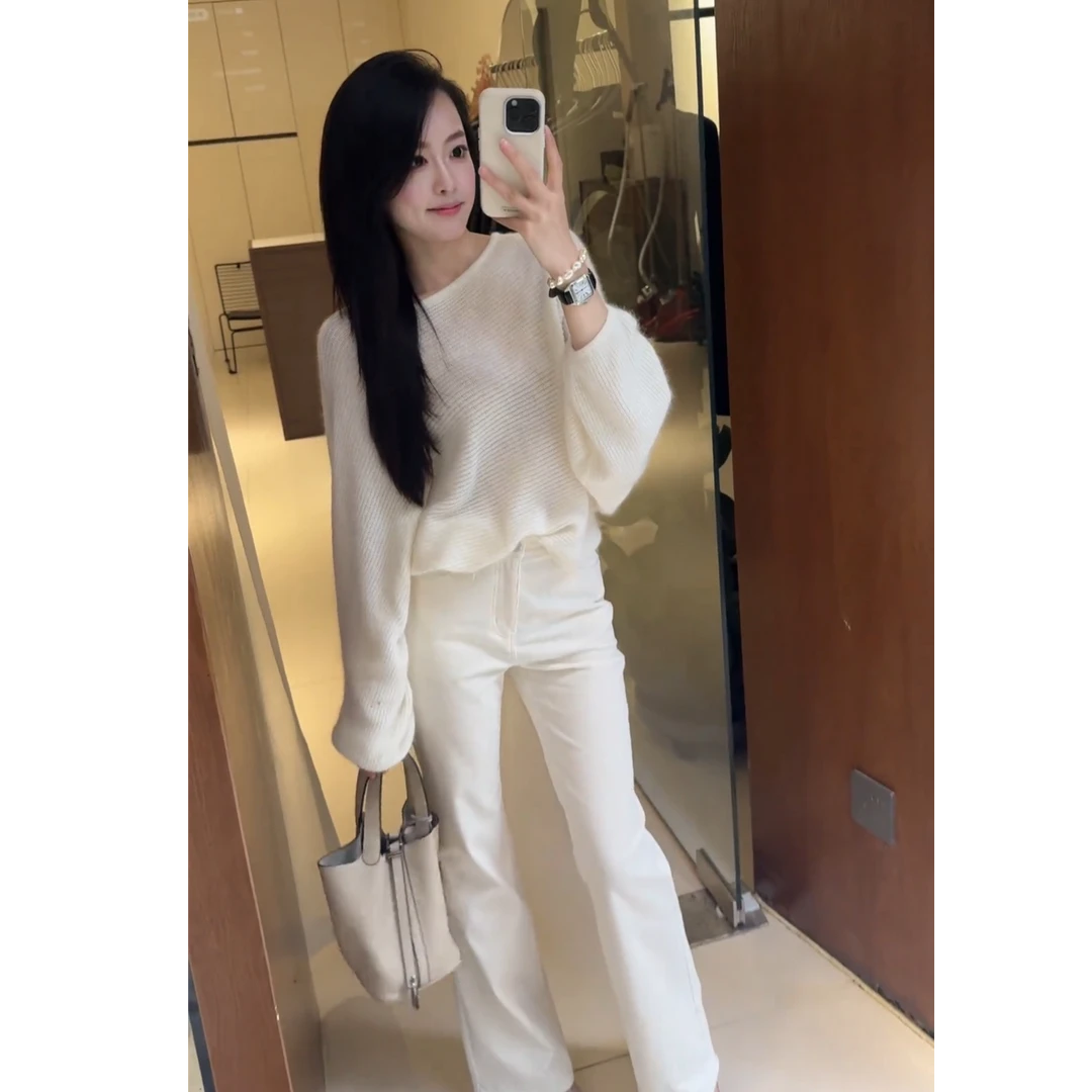 2025秋季流行一整套新款慵懒风百搭极简设计感长袖上衣裤子两件套