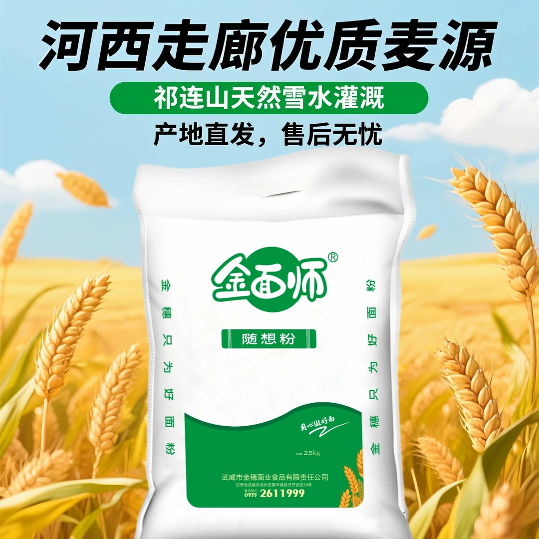 金面师家庭通用面粉河西走廊优质麦源蒸馒头包子饺子农家自磨面粉