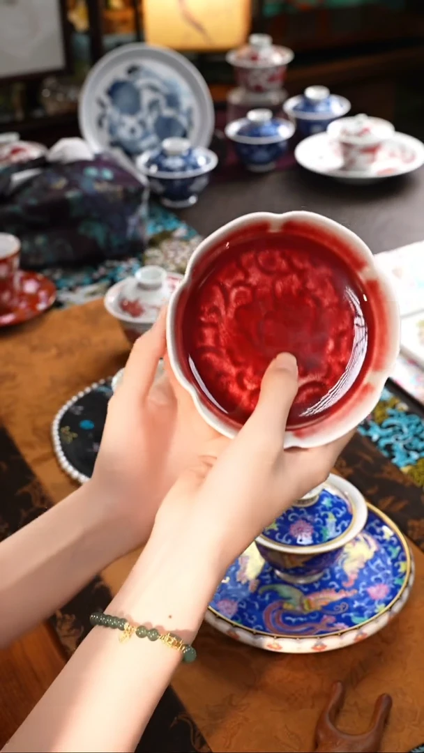 【见珊】景德镇琅红茶盘
