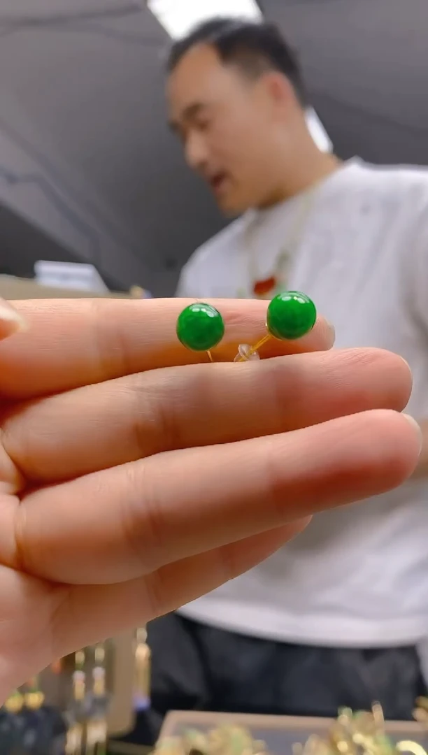 翡翠合金耳饰0279翡翠耳钉
