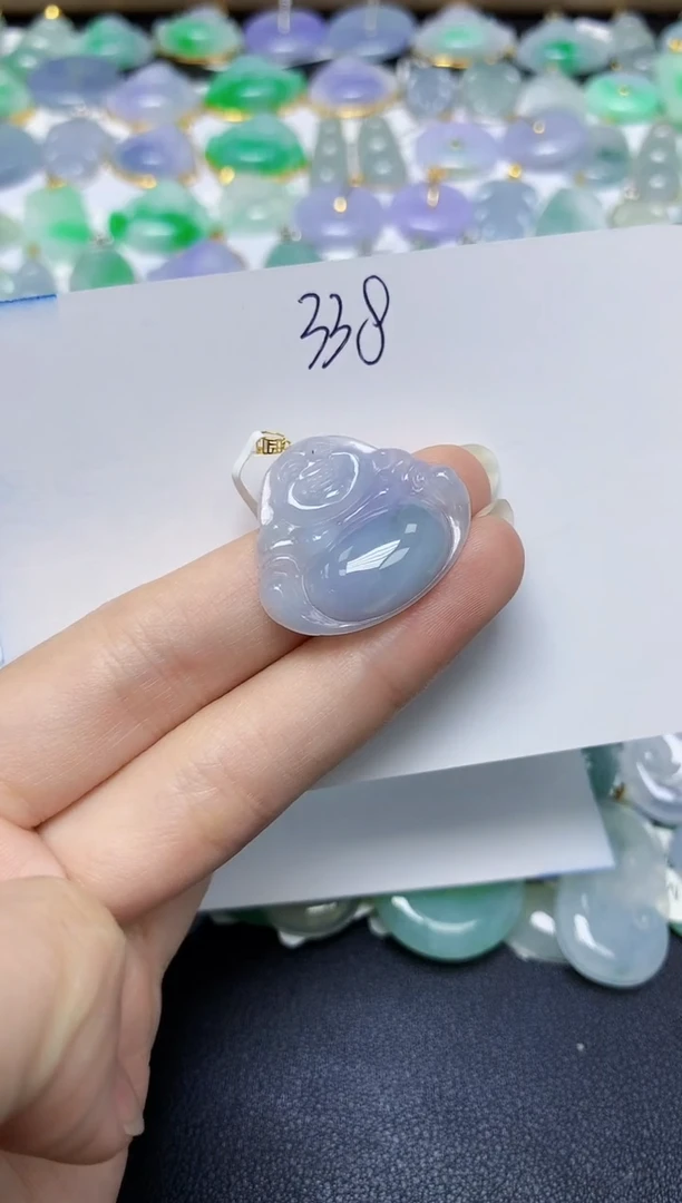 翡翠18K金镶嵌颈饰天然缅甸翡翠A货