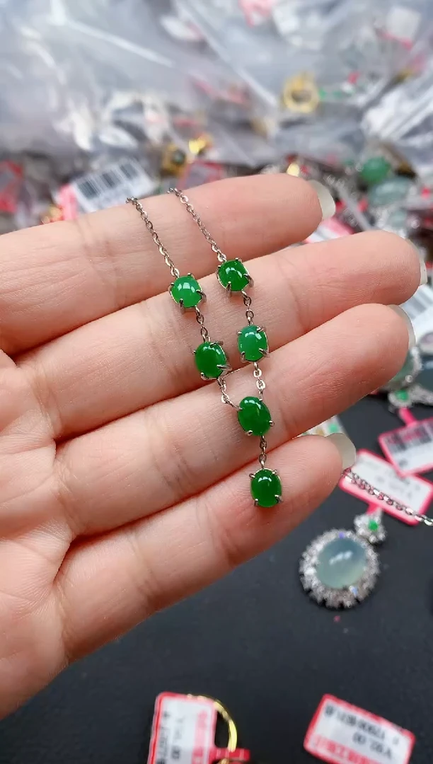 银S925镶嵌戒指翡翠天然A货缅甸翡翠