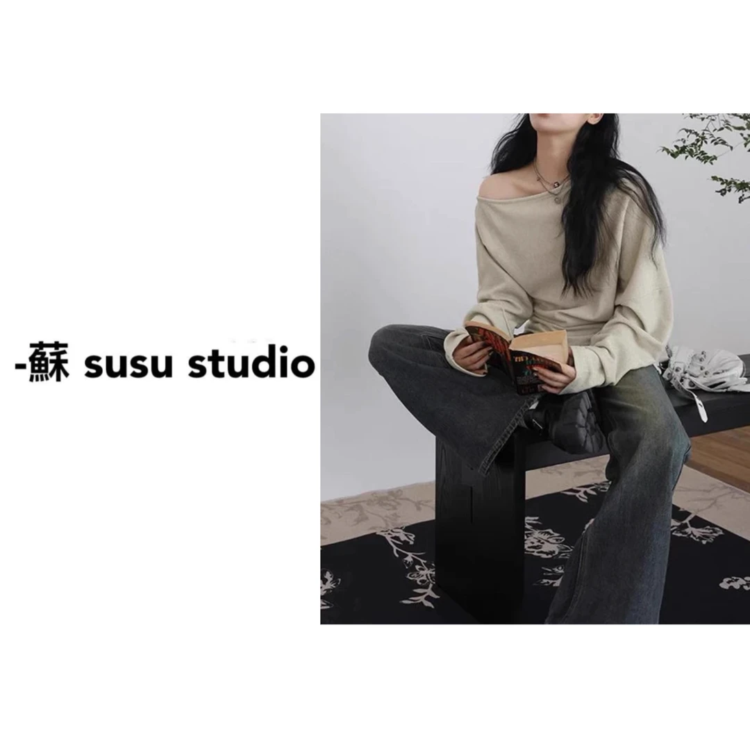 不规则设计感抽褶宽松长袖T恤2025新款打底衫上衣2