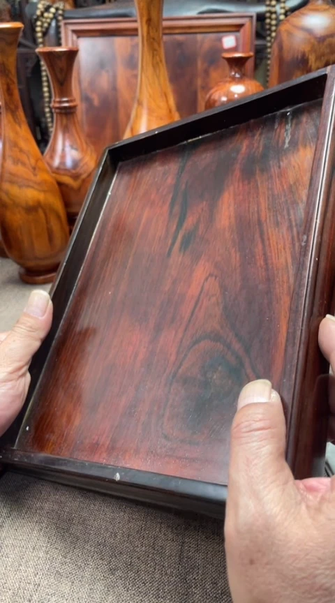 【闪购商品】交趾黄檀（大红酸枝）木艺酸枝文盘