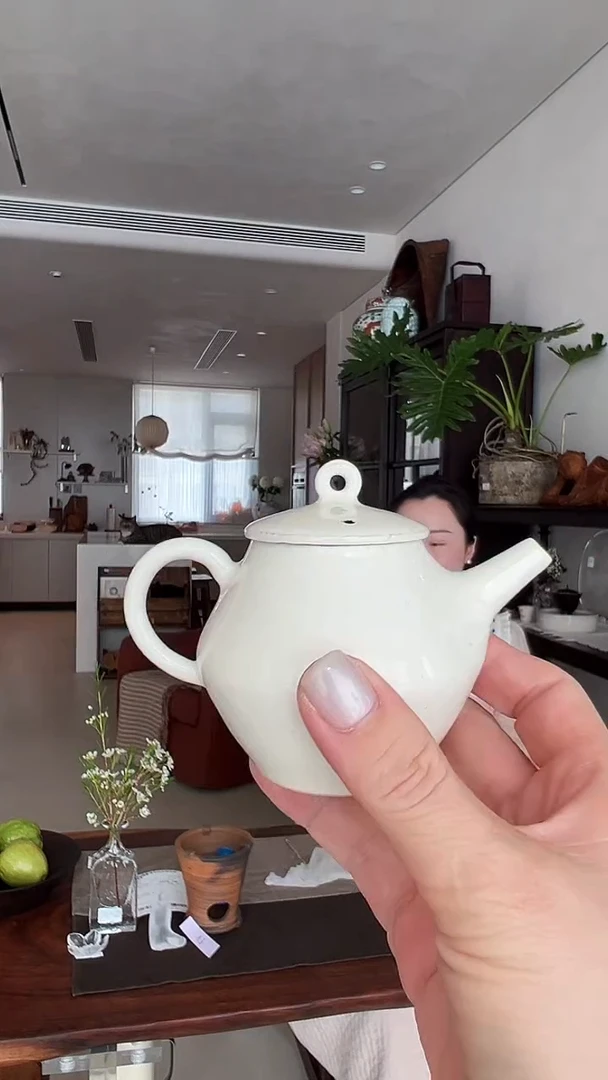 茶道摆件0000白化妆土小泡壶120ml5001