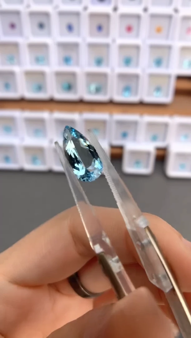 未镶嵌裸石定制海蓝宝石.*宝2.49ct 圣玛