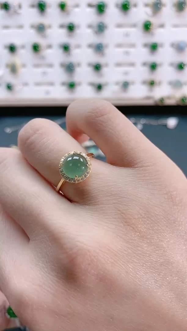 【闪购商品】翡翠戒指银S925镶嵌天然翡翠