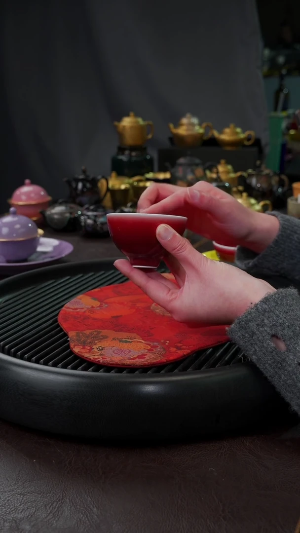 【闪购商品】杯【宜景窑郎红】鹅蛋杯