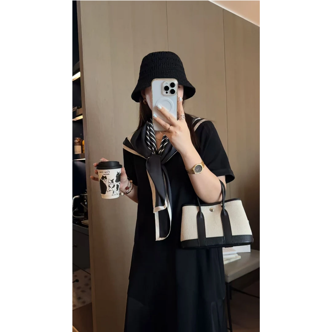 现货大婉酱微胖定制法式气质条纹丝巾女高级感配饰方巾2157D