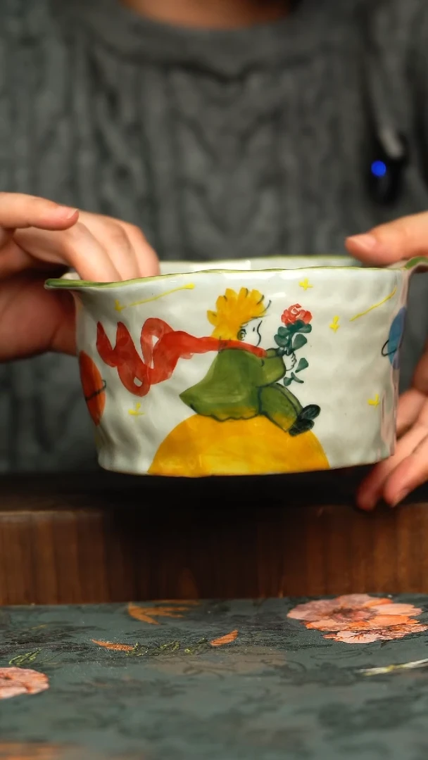 杯釉下彩手工手绘同款陶器