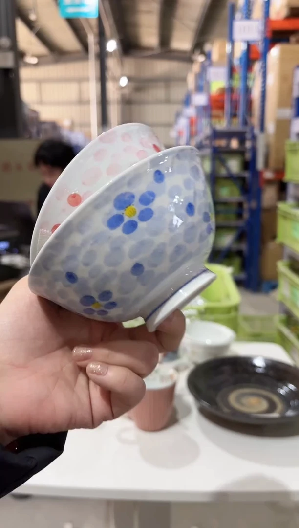 瓷米饭碗一对微微暇