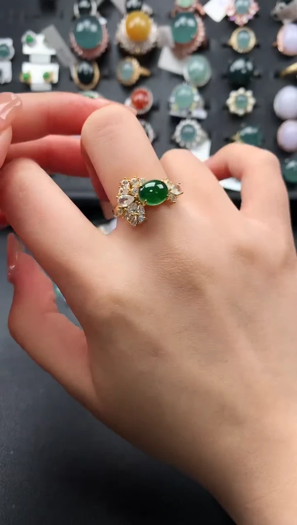 【闪购商品】翡翠戒指银S925镶嵌512341