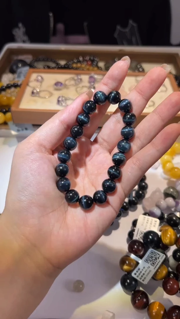 【闪购商品】木变石（虎睛石）手链未镶嵌10mm蓝虎眼