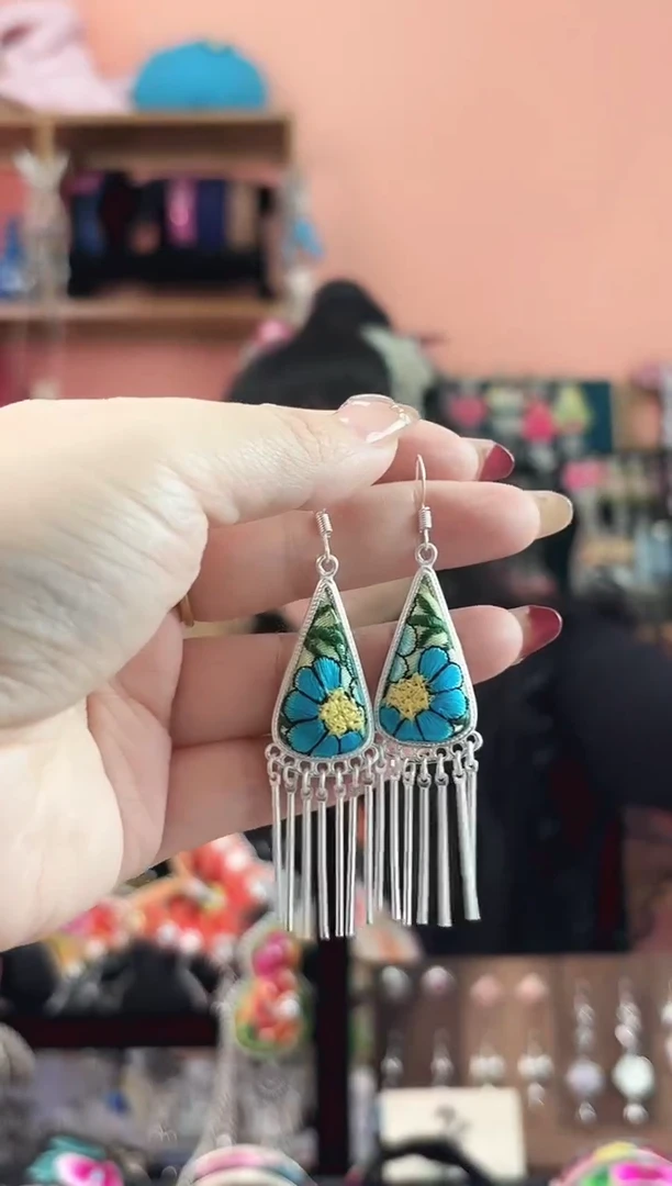 织绣艺枝独绣手工饰品63*