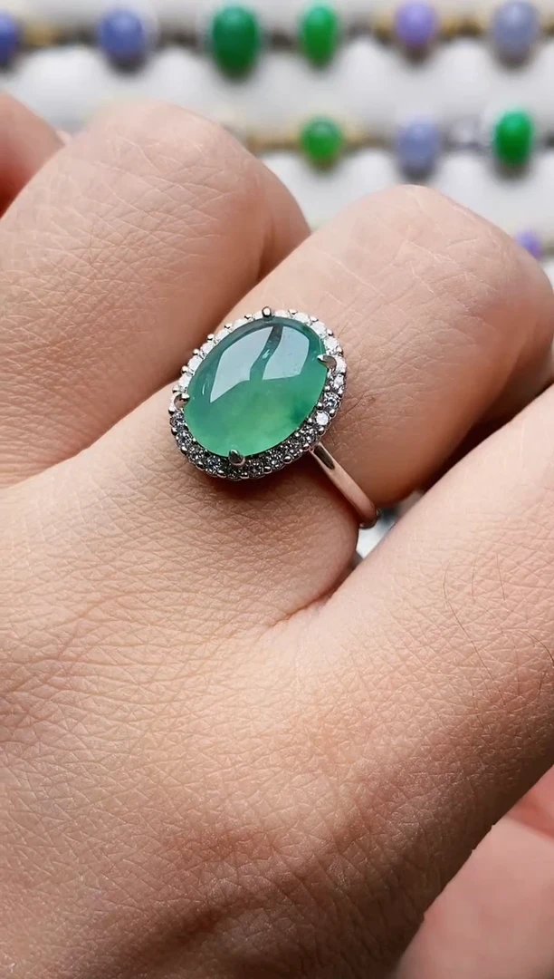 银S925镶嵌戒指翡翠1548