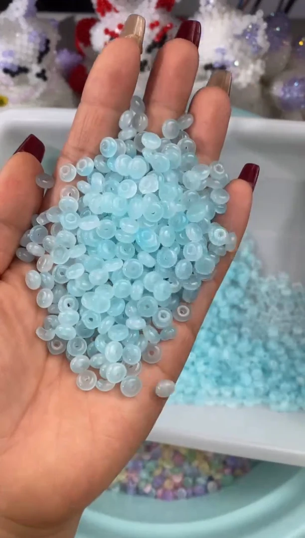 玻璃0811卡6渐变算盘珠150颗初恋蓝