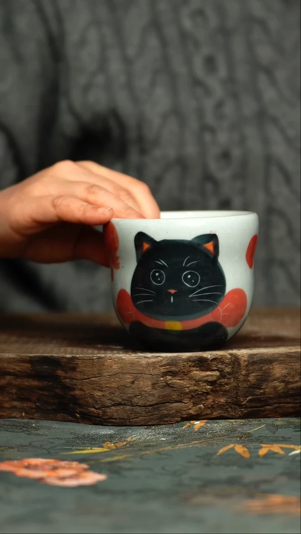 【闪购商品】杯釉下彩手工手绘同款陶器