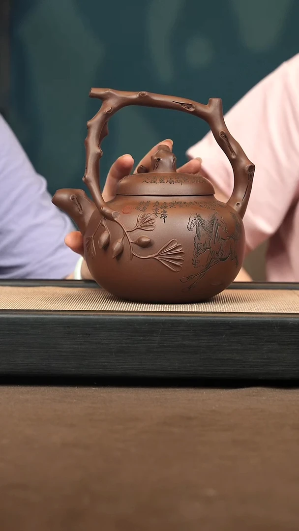 茶壶紫砂【P041】东坡提梁750c SJJ