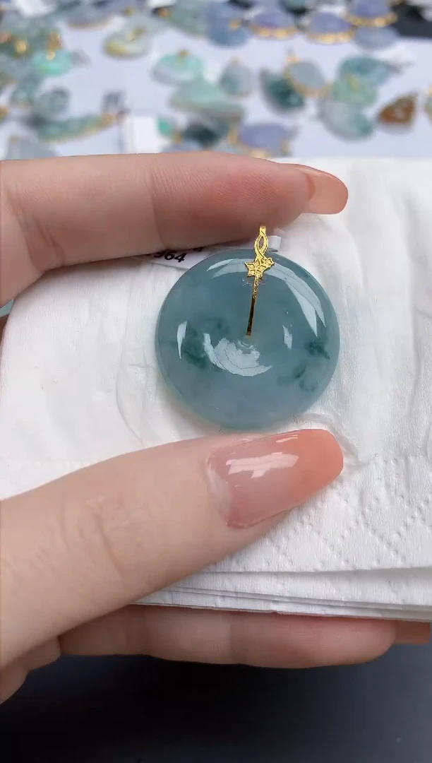 【闪购商品】翡翠颈饰18K金镶嵌天然缅甸翡翠A货