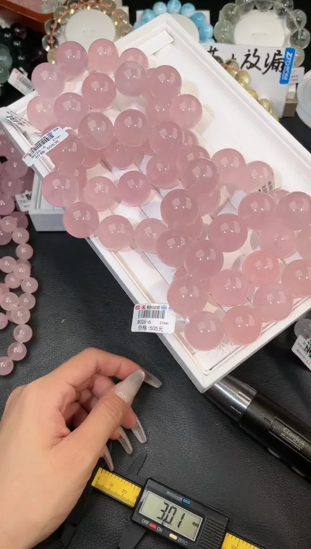 【闪购商品】水晶手链未镶嵌多样性发一粉晶21mm