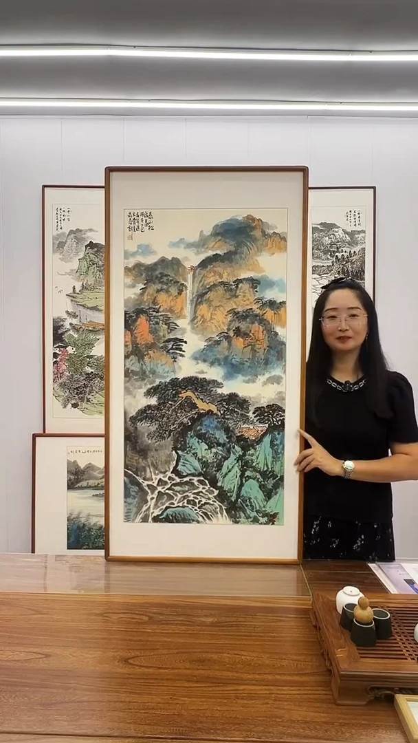 国画隗寿群  120*60  泰山松泉图