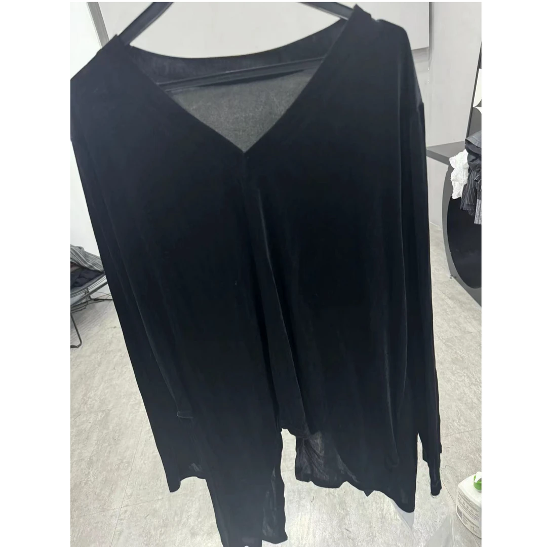 鑫鑫原创2025春季新款时尚百搭V领T恤9078