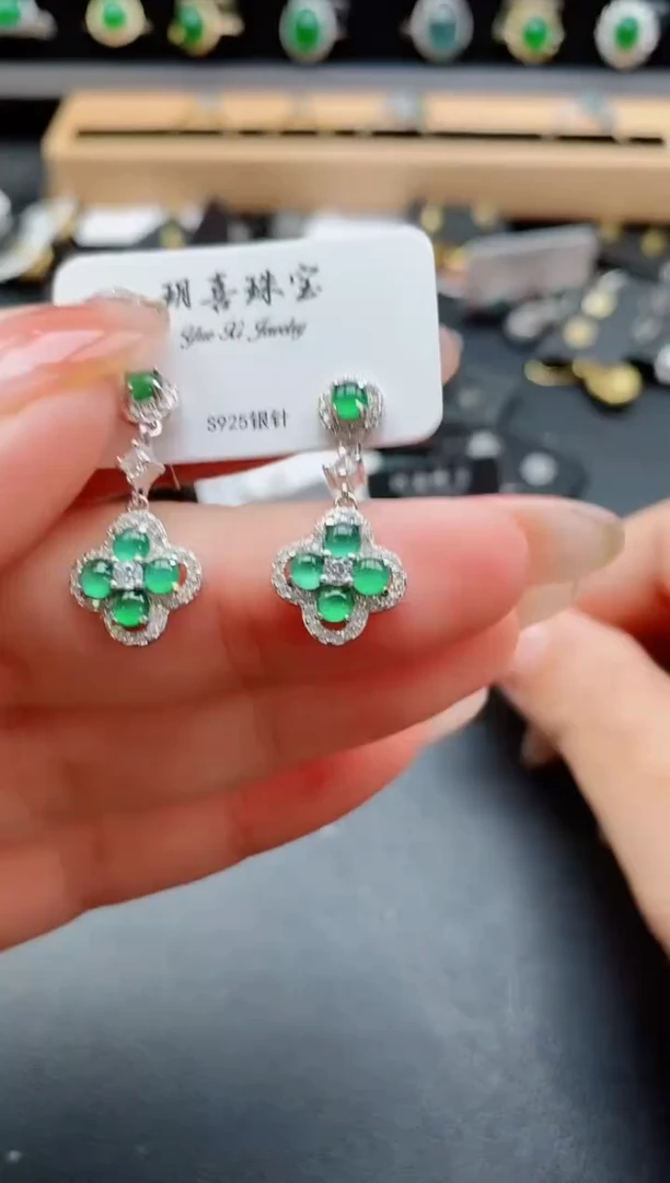银S925镶嵌戒指翡翠1