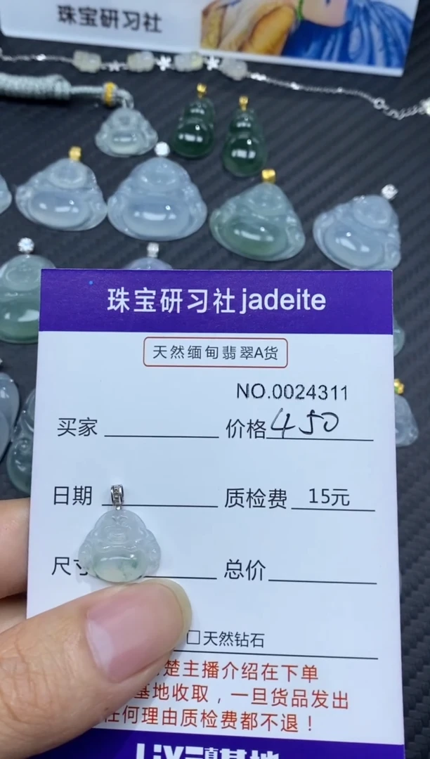 翡翠18K金镶嵌颈饰小*儿11111