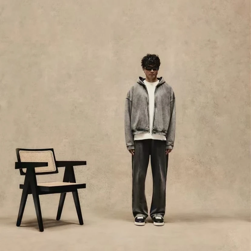 REPRESENT DESTORYE fw23春秋款 立体剪裁重磅水洗直筒卫裤