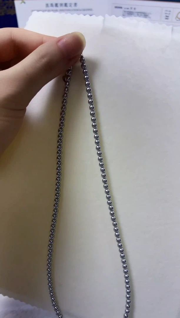 无925银正圆极光真多麻色项链4-4.5mm