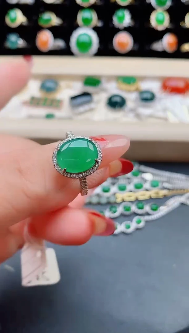 【闪购商品】翡翠戒指银S925镶嵌50850580