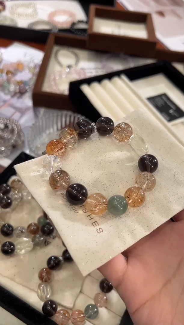 【闪购商品】水晶手链合金黑金超多宝手链x12