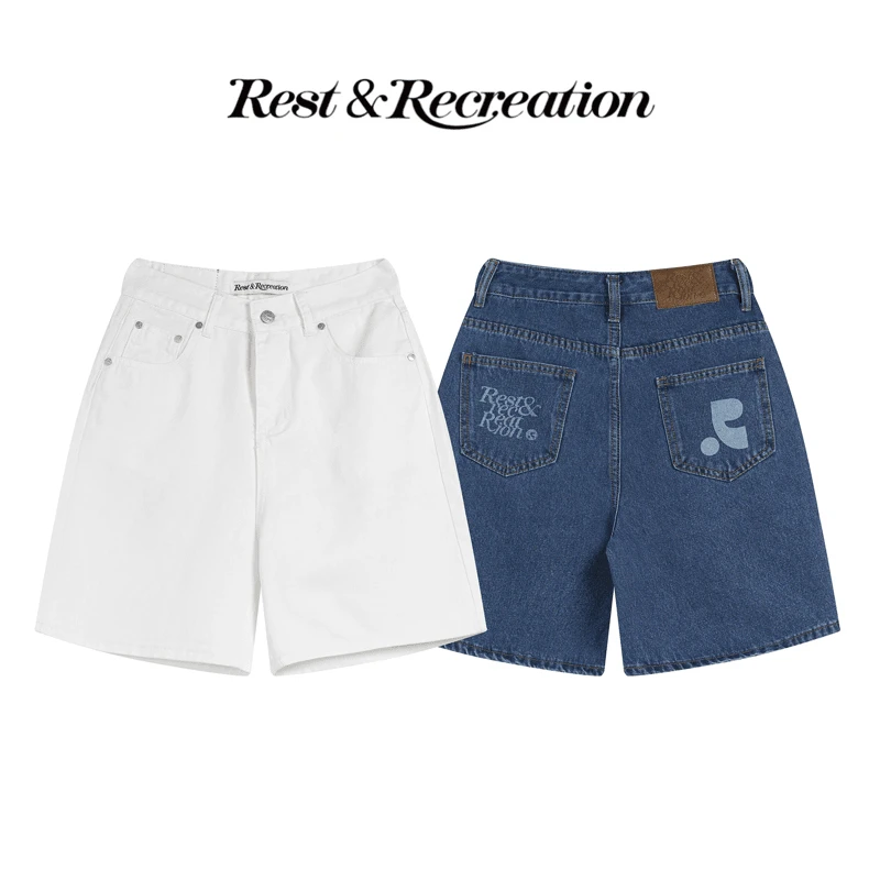 Rest&Recreation-韩国设计师品牌时尚牛仔五分夏季女rr短裤宽松