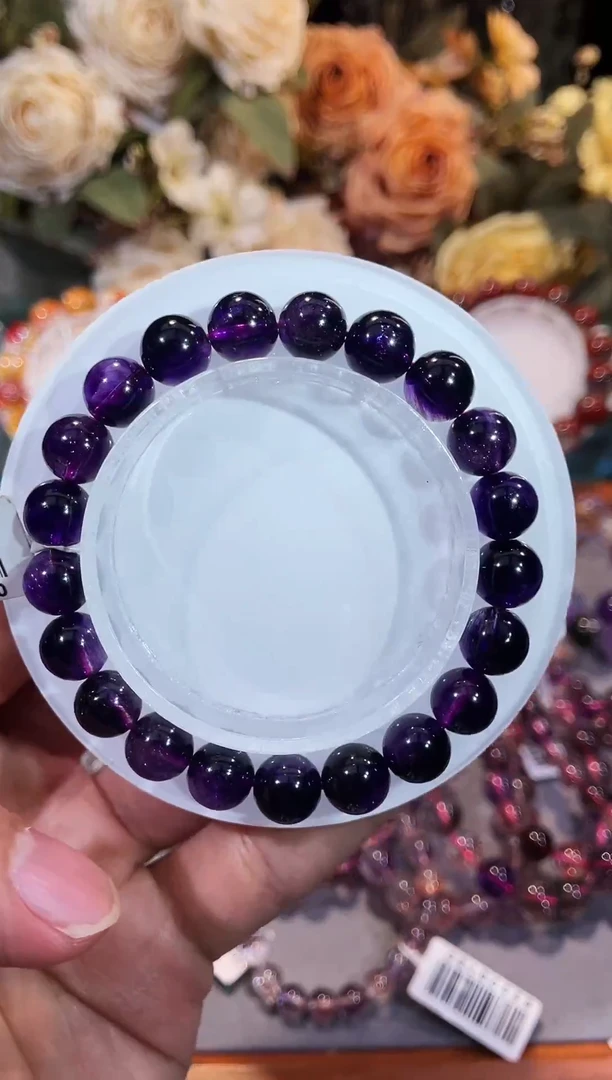 未镶嵌手链水晶浓郁紫超七9m+