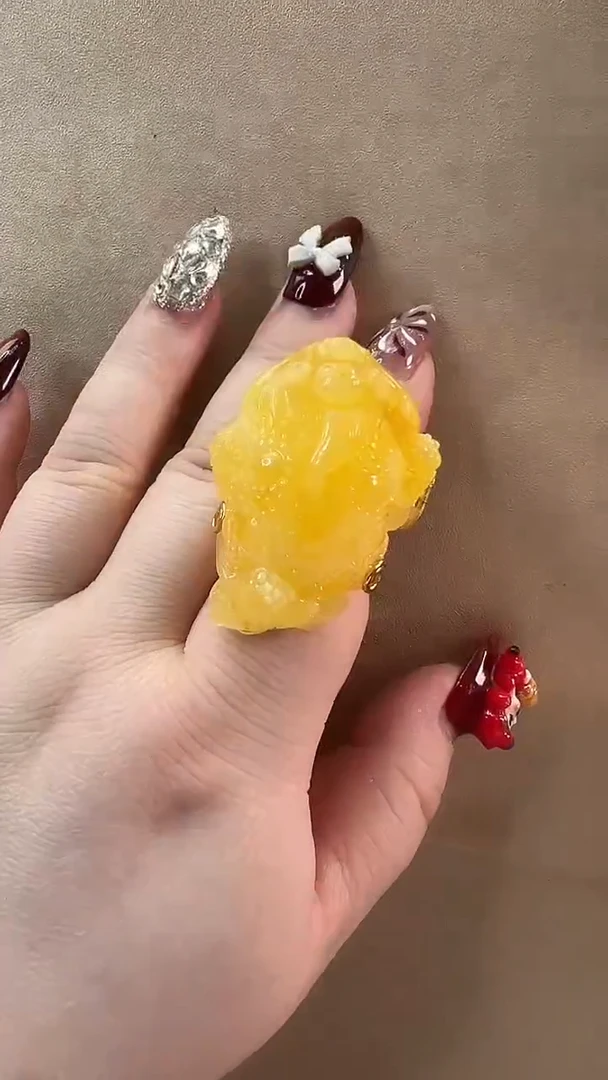 【闪购商品】琥珀戒指银S925镶嵌戒指