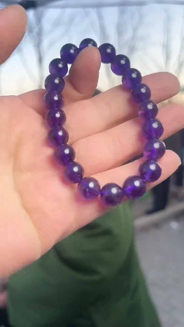 【闪购商品】紫晶手链未镶嵌天然手串多样性发一9mm