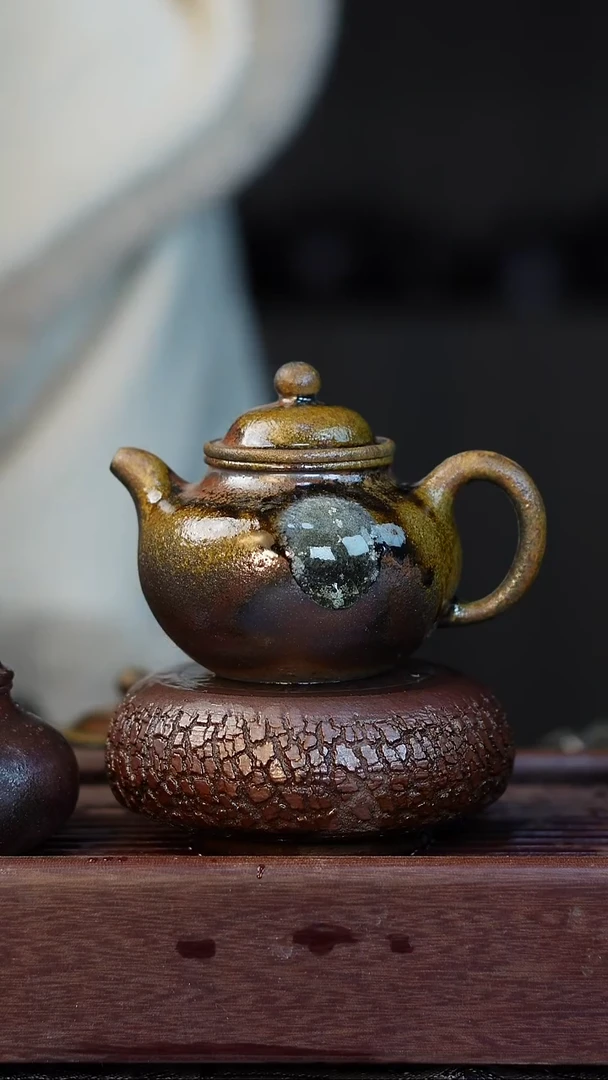 茶壶紫砂柴烧紫砂天青莲子200cc