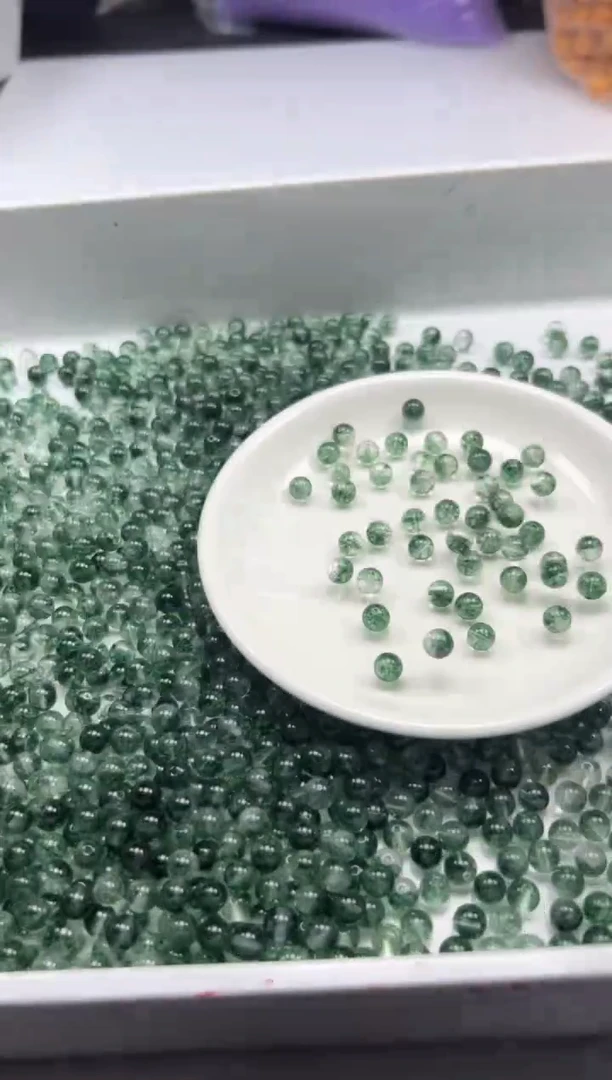 未镶嵌颈饰水晶w139绿幽灵6mm*30颗烤色