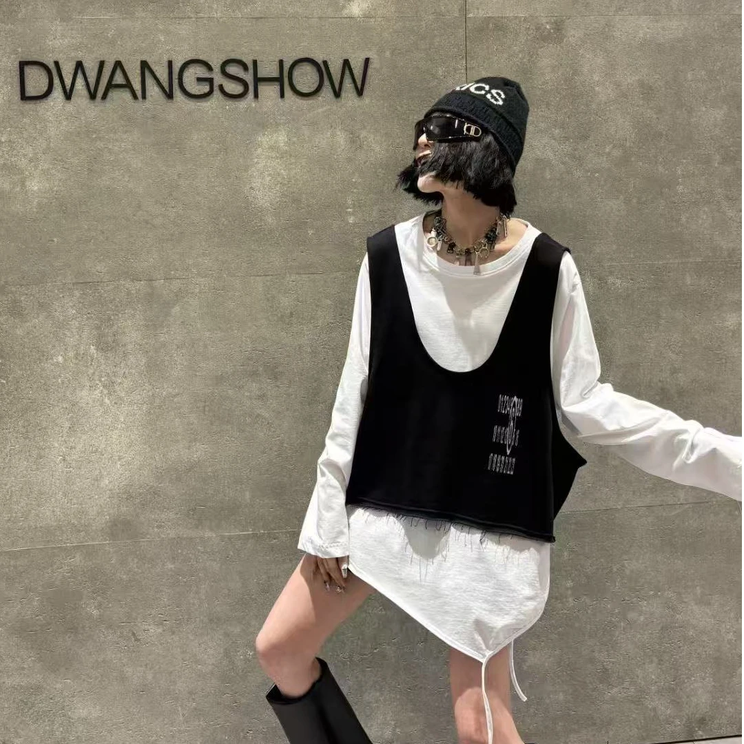 两件套上衣7706时尚休闲百搭宽松圆领个性饕餮服饰大码