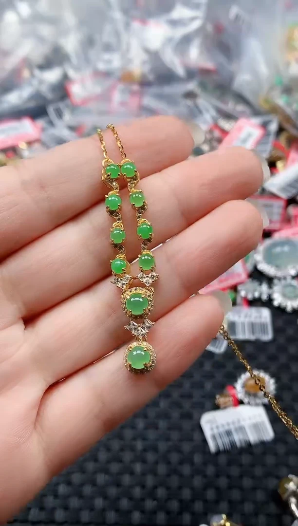 银S925镶嵌戒指翡翠天然A货缅甸翡翠