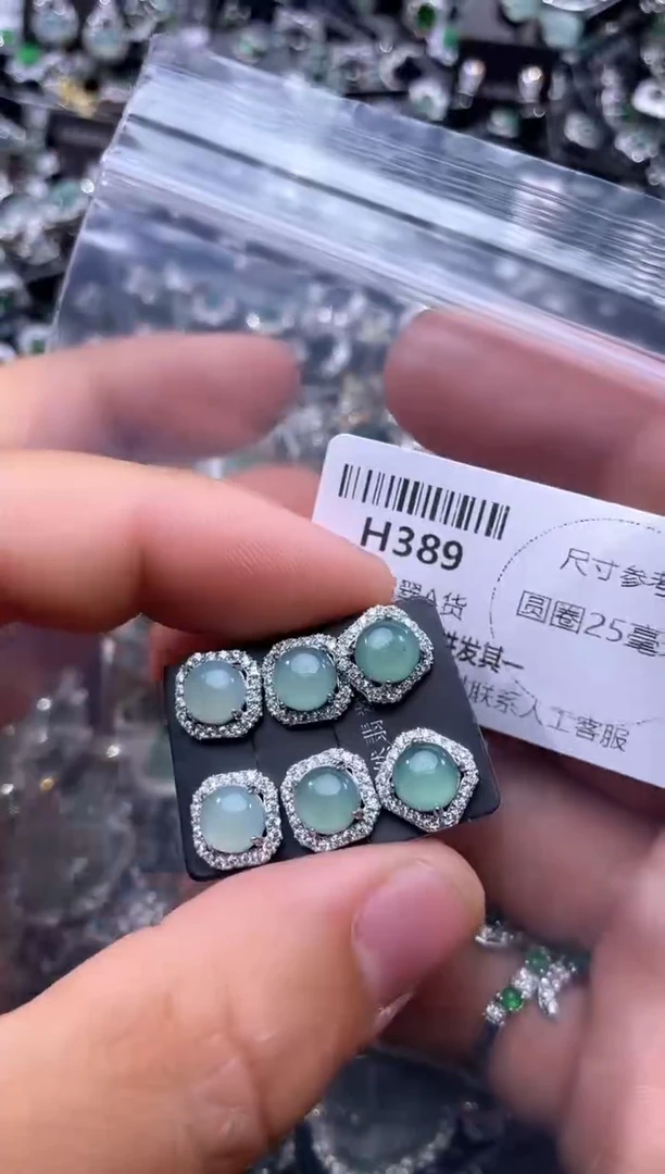 【闪购商品】翡翠颈饰未镶嵌H389耳钉 多样性发其一