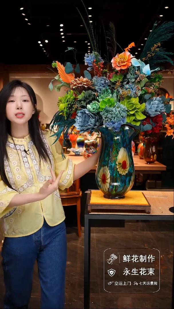 瓶手工花器花束空运包邮送货上门-以图片为准