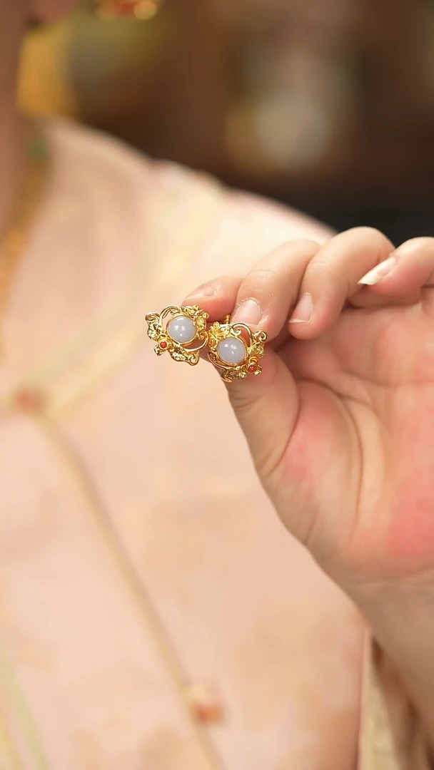 【闪购商品】翡翠耳饰银S925镶嵌新款