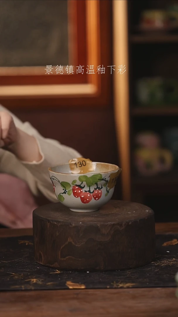 陶瓷景德镇高温釉下手绘陶瓷@L130@