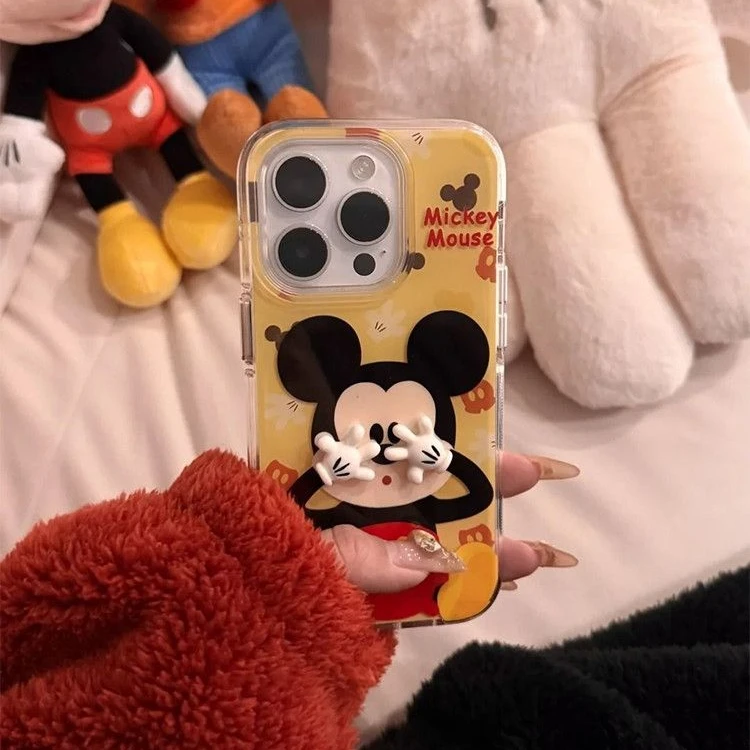 可爱米奇立体手掌适用苹果16promax手机壳iPhone15潮14/13/12/11