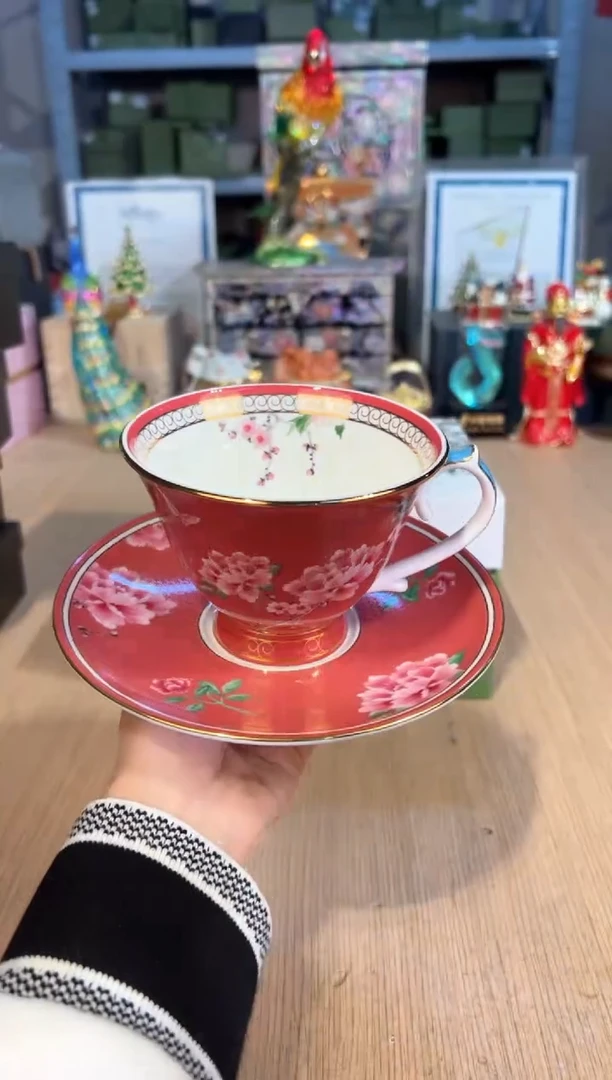 【闪购商品】杯226牡丹一杯一碟（红）