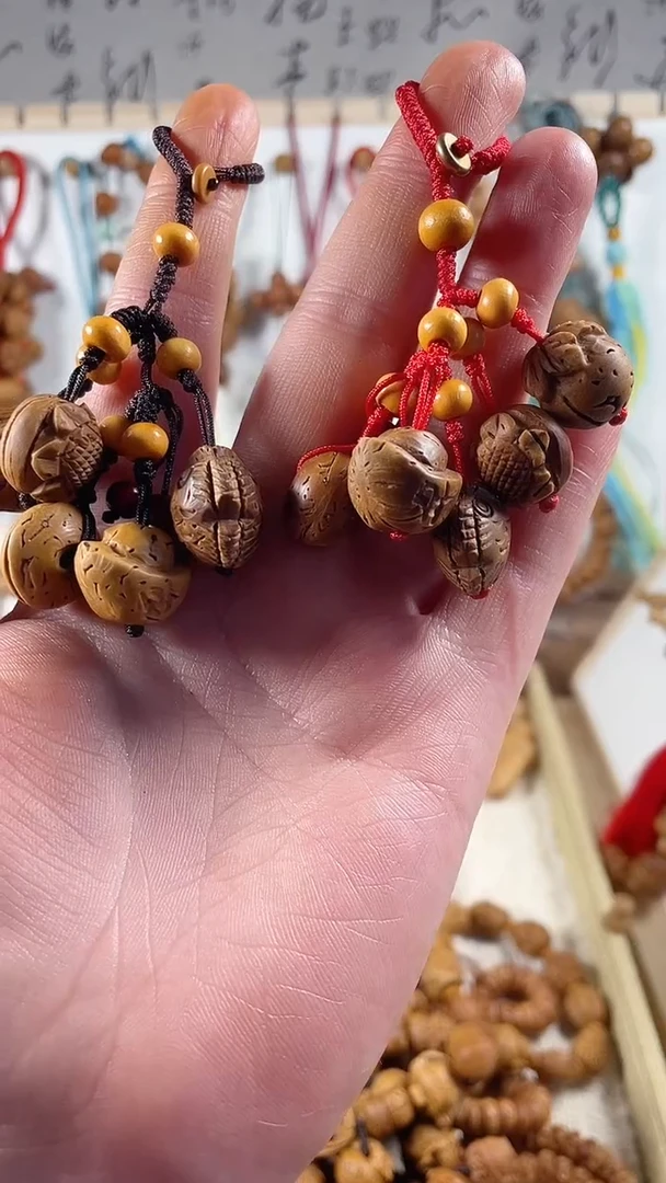 桃核雕刻桃核五件挂件