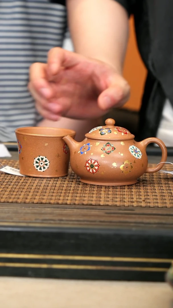 茶壶紫砂JXT74《潘壶套组·宝相纹》文人段