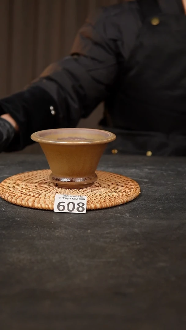 【闪购商品】瓷片608泥泥手工花盆口10高7